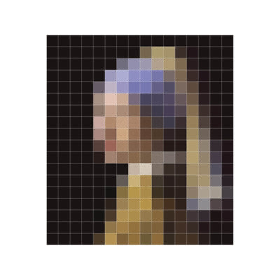 Wanddekoration 'Girl with a pearl Earring pixel'