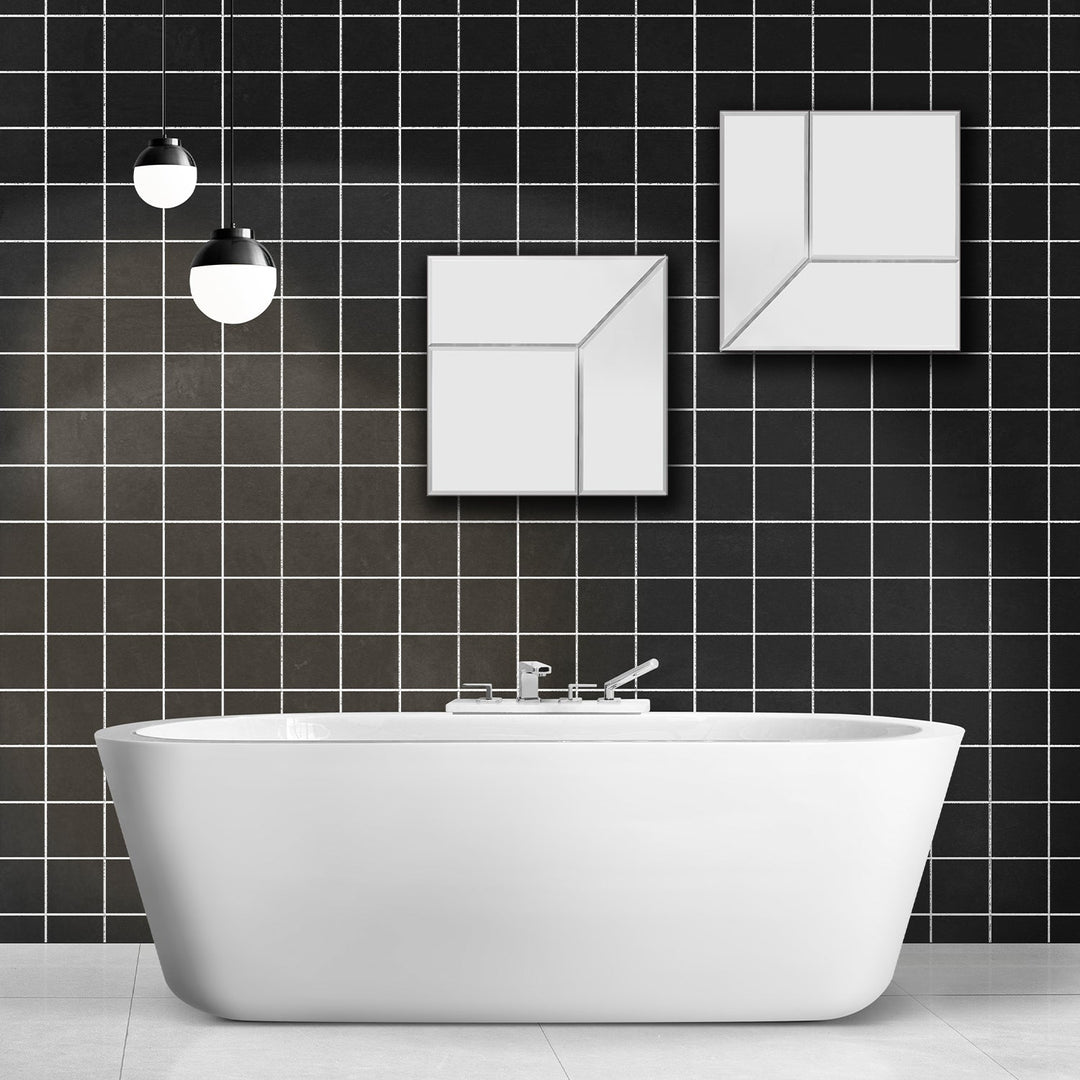 Mosaic Spiegel quadratisch über Badewanne