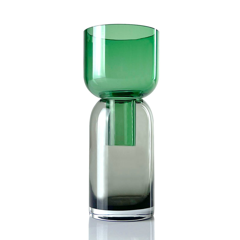 Vase klein in grau/grün