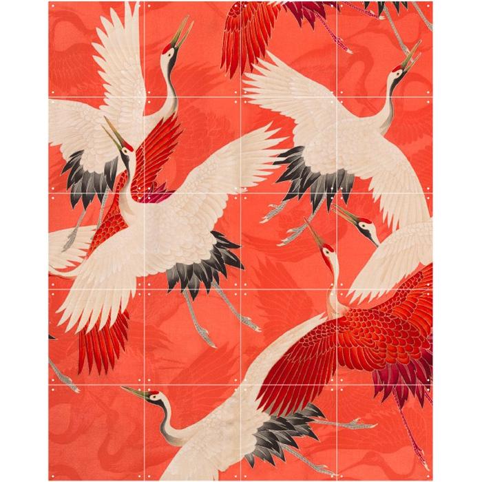 Wanddekoration 'Kimono with Cranes'